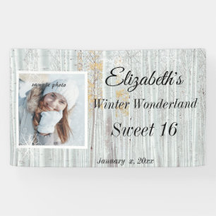 16 . Geburtstag Winter Wonderland Snowflake Banner