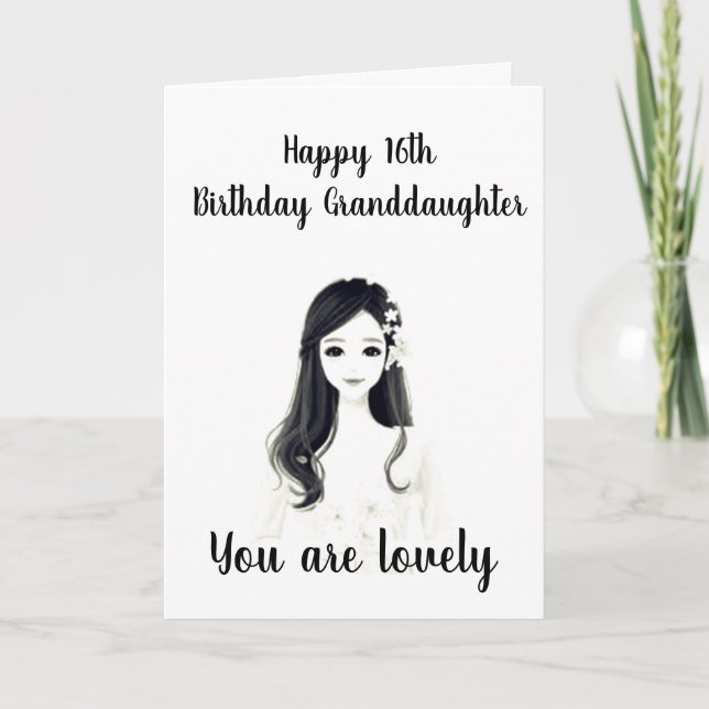 ***16. GEBURTSTAG*** ZU UNSEREM "LIEBEN GRANDAUGHT KARTE (Vorderseite)