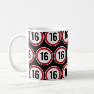 16. Geburtstags-Geschwindigkeitsbegrenzung Kaffeetasse