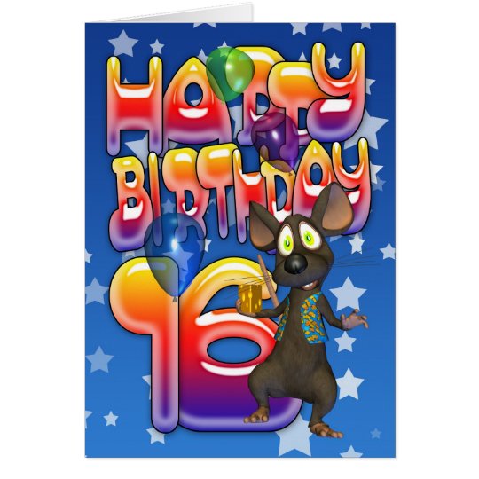 16. Geburtstags-Karte, alles Gute zum Geburtstag Karte