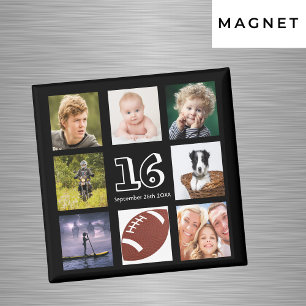 16. Geburtstagsfeier Fotocollage schwarzer Junge Magnet