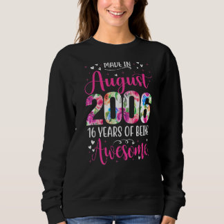 16. Geburtstagsfloral für im August Geborene Mädch Sweatshirt
