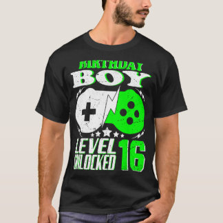 16. Geburtstagsjunge Stufe 16 Entsperrt Geburtstag T-Shirt