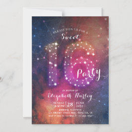 16. Geburtstagsparty Chic Galaxy Star Constellatio Magneteinladung