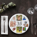 16. Geburtstagsparty Foto Collage Junge Weiß Pappteller<br><div class="desc">Eine Papiertafel für eine 16. Geburtstagsfeier für einen Jungen,  der sein Leben mit einer Collage von 8 deiner Fotos feiert. Personalisieren und fügen Sie Alter 16 und ein Datum. Geburtsdatum oder Geburtsdatum des Party. Schwarze Buchstaben. Weißer Hintergrund.</div>