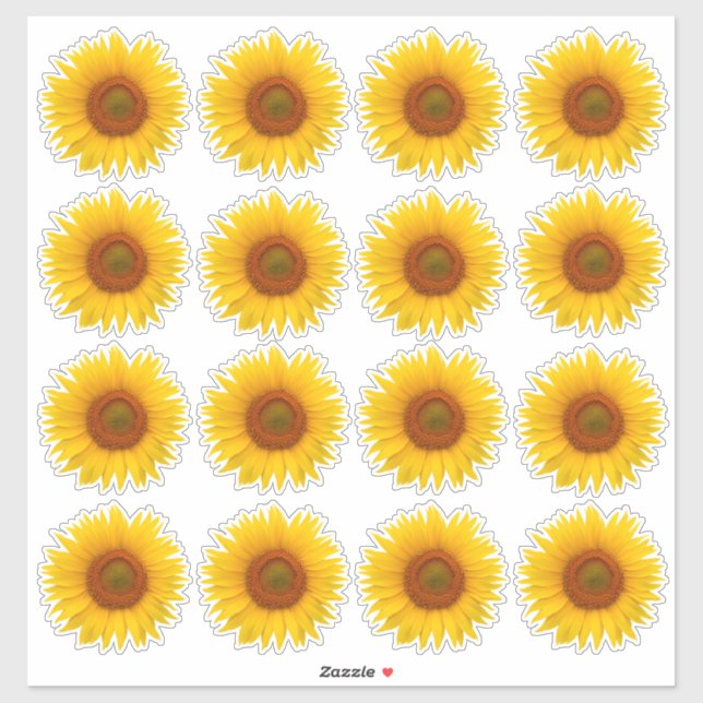16 Gelbe Orangenblume Kiss-Cut Sticker (Blatt)