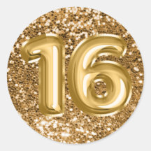 16 Goldballons Funkelnd Glitzer