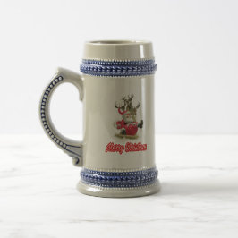 16.Ho Ho Ho Santa Claus lachen Gesicht fröhlichen  Bierglas