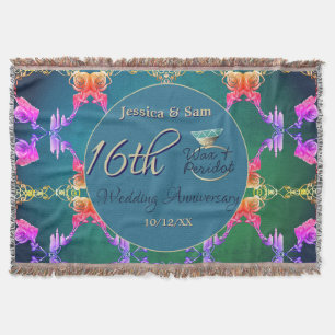 16. Hochzeitsjubiläums-Wachs, Statice-Blumen-Wurfd Decke