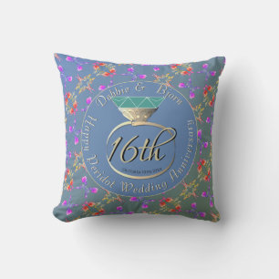 16. Hochzeitstag Peridot & Sea Lavender T Kissen