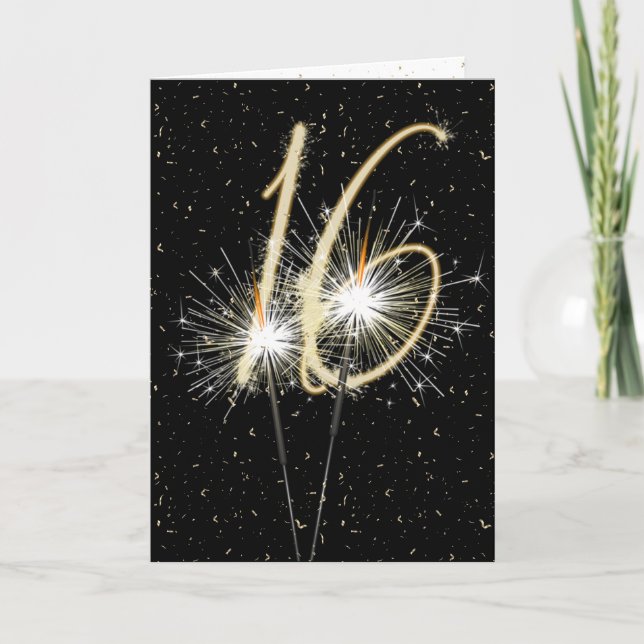 16. Hochzeitstag-Sparkler Karte (Vorderseite)