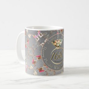 16. Hochzeitstag Wachs, Statice, Peridot Kaffeetasse