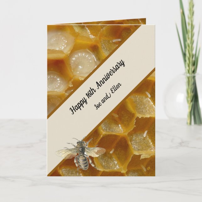 16. Hochzeitstag, Wax-Jubiläumskarte Dankeskarte (Vorderseite)