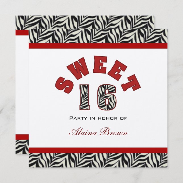 16 invitations à une fête (Devant / Derrière)
