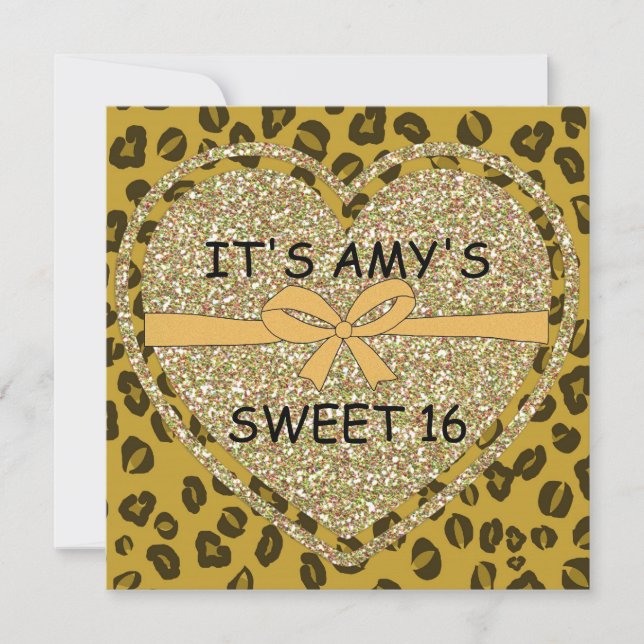16 Invitations POSTERS DE ANIMAUX de Cheetah SWEET (Devant)