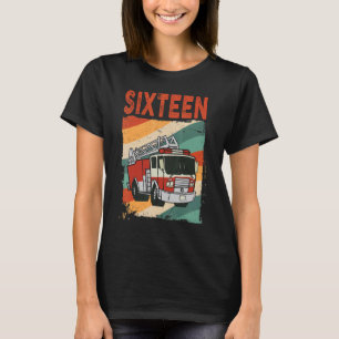 16 Jahre alt 16. Geburtstag Junge Feuerwehrfeuer T T-Shirt