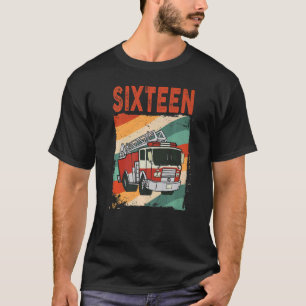 16 Jahre alt 16. Geburtstag Junge Feuerwehrmann Fe T-Shirt