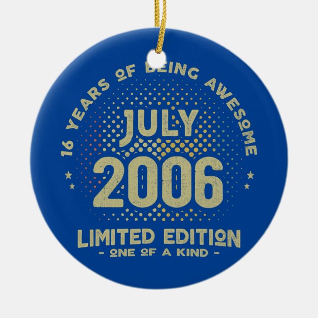 16 Jahre alt Juli 2006 Limited Edition 16. Keramik Ornament (Vorne)