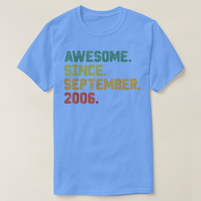 16 Jahre Alte Geschenke Phantastisch seit Septembe T-Shirt (Design vorne)