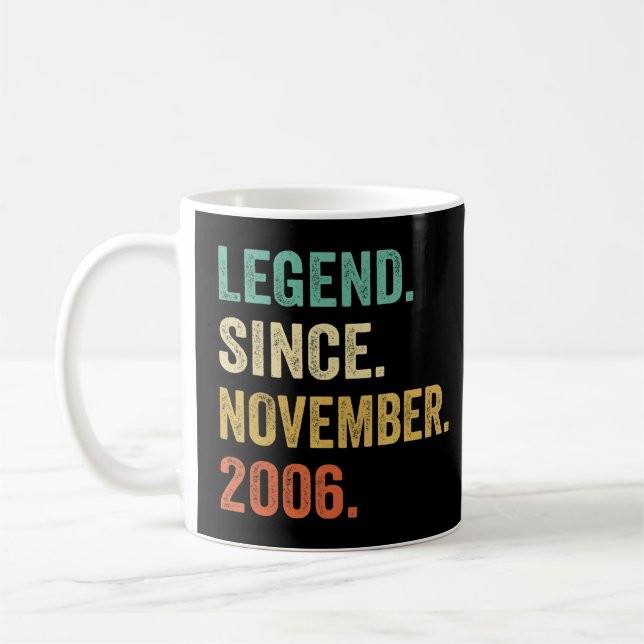 16 Jahre alte Legende Seit November 2006 16. Gebur Kaffeetasse (Links)