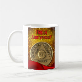 16 Jahre INDIVIDUELLE NAME OM Coin Glitzer Kaffeetasse