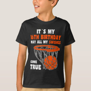 16-jähriges Glück 16. Geburtstag Basketball 16. Bi T-Shirt