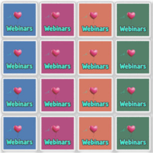 16 J'aime les autocollants de webinaires 4 couleur