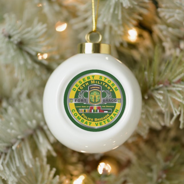 16. Militärpolizei Brigade Wüstensturm Veteran Keramik Kugel-Ornament (Baum)