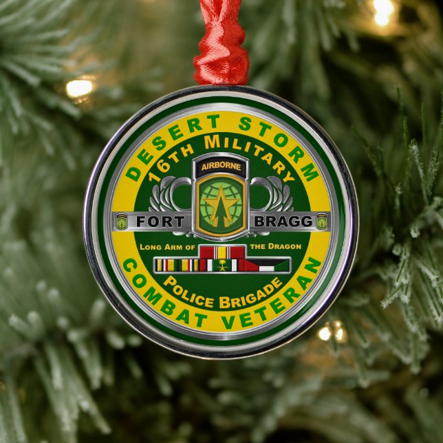 16. Militärpolizei Brigade Wüstensturm Veteran Ornament Aus Metall (Baum)