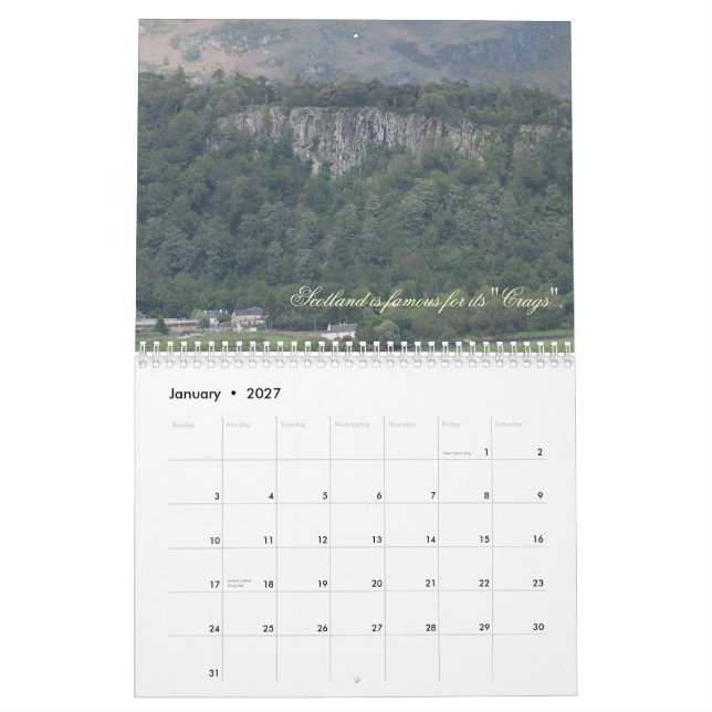 16-monatiger Kalender Schottlands (Jan 2027)