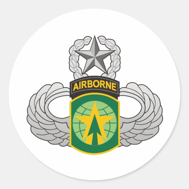 16. MP Brigade - Jump Wings Runder Aufkleber (Vorderseite)