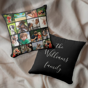 16 Name der Fotocollage-Familiennamen Kissen