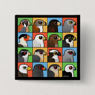 16 nordamerikanische Raubvogel-Profile Button