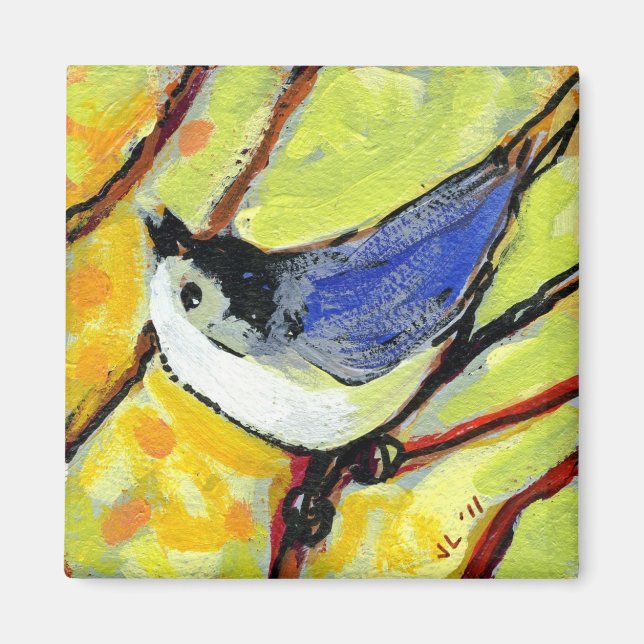 16 Oiseaux, no 6 - Aimant Carré (Devant)
