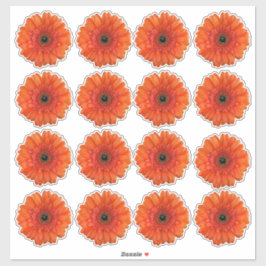 16 Orange Gerbera Daisy Blume Kiss-Cut Stickers Aufkleber