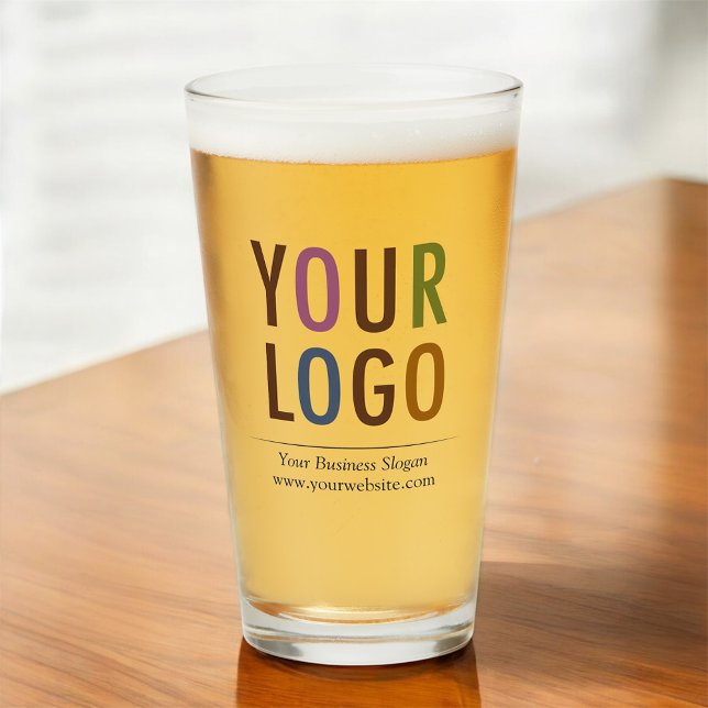 16 oz de verre personnalisé avec votre logo Pas de (MISOOK Pint Glass with Logo)