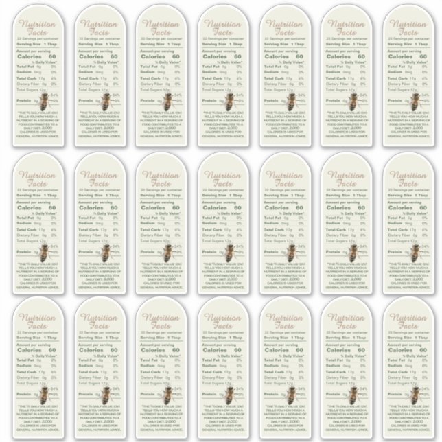 16 oz Muth Honey Jar und Bienenernährungssiegel Aufkleber (Vorderseite)