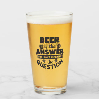 16 oz (Unze) Pint Bierglas - "Beer Answer" Glas