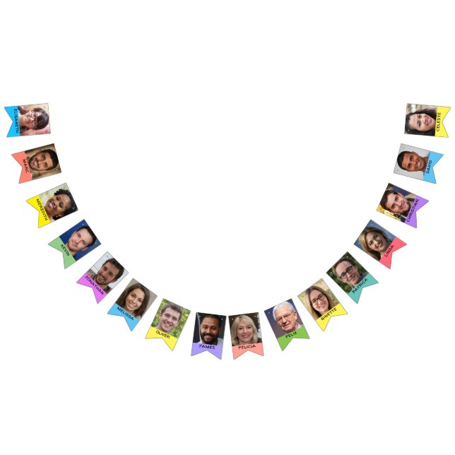 16 Personalisierte Foto und Namen für Klassen oder Wimpelkette (Alle)