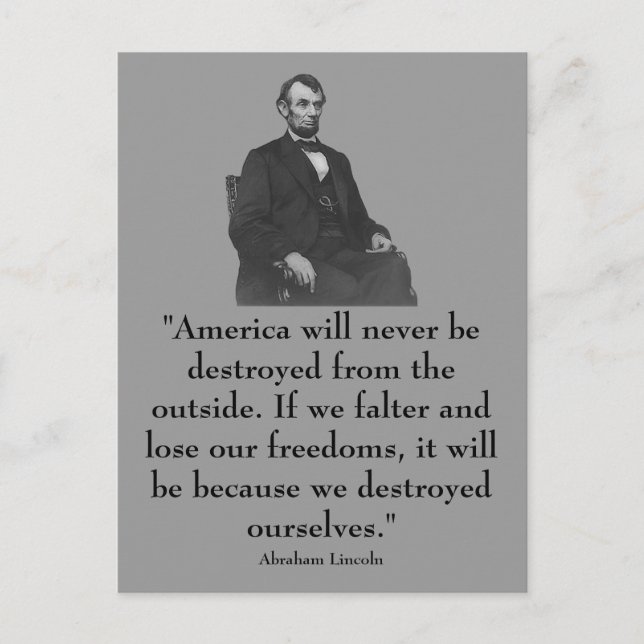 16. Präsident Abraham Lincoln Postkarte (Vorderseite)