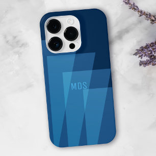 16 Pro Cool Motif géométrique bleu coque iphone