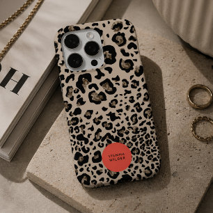 16 Pro Coque iPhone à Imprimé Léopard Housse de Télépho