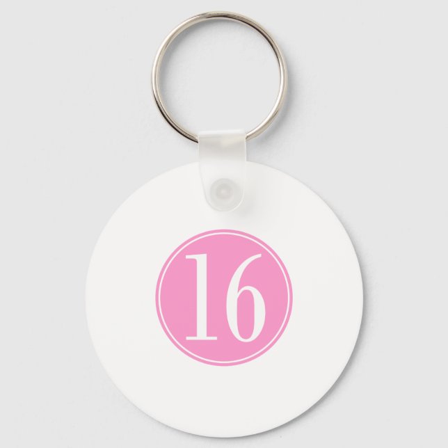 16 Rosa Kreis Schlüsselanhänger (Vorderseite)
