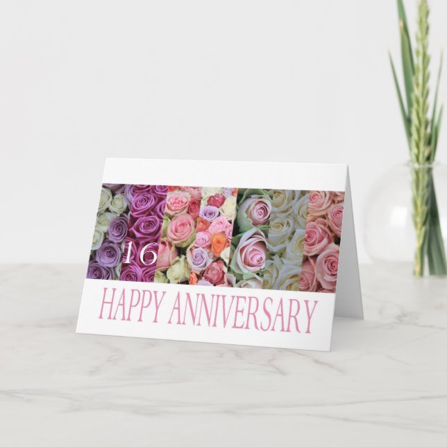 16. Rose zum Hochzeitstag Karte (Vorderseite)