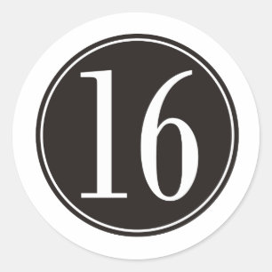 16 Schwarzer Kreis (vorne) Runder Aufkleber