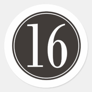 16 Schwarzer Kreis (vorne) Runder Aufkleber