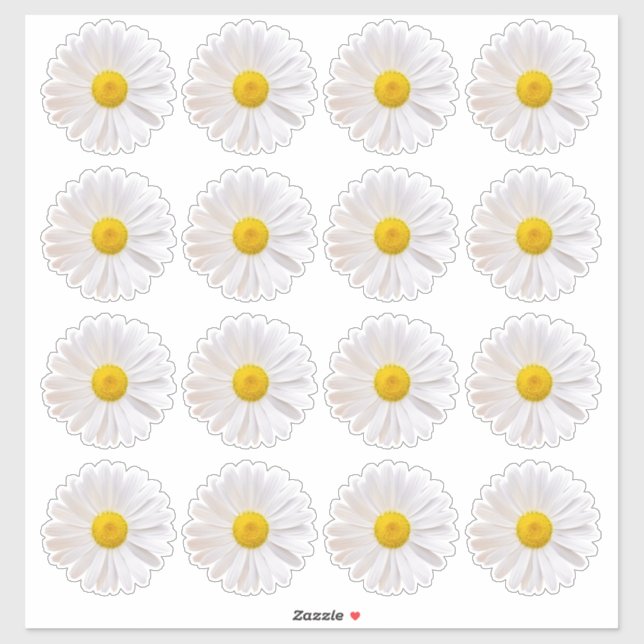 16 Shasta Daisy Blume Kiss-Cut Stickers Aufkleber (Blatt)