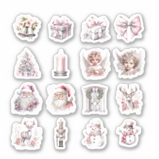 16 Stickers Vinyl Coupés Sur Mesure De Noël