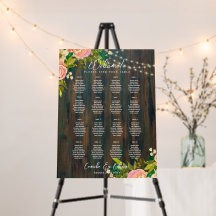 16 Tabelle Rustikal rosa florale SITZENSTRUKTUR