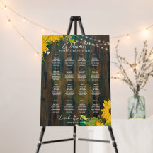 16 Tabelle Rustikale Sonnenblumen SITZPLATZ